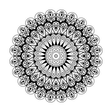 recommend clip art: Abstract Hand drawn mandala art for coloring book page for kids and adult  Vector