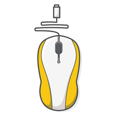 Mouse computer flat design front view