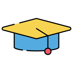 Academic cap icon, vector design of mortarboard