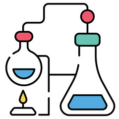 A premium download icon of chemical experiment