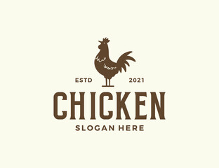 Fototapeta na wymiar Chicken silhouette logo