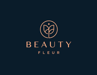 Luxury rose lineart logo