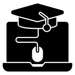 Editable design icon of distance education