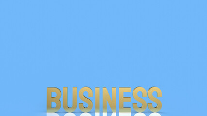 gold business word on blue background 3d rendering.