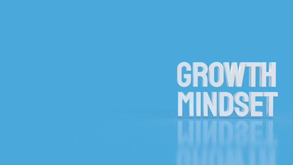 The  white growth mindset word on blue color  background 3d rendering