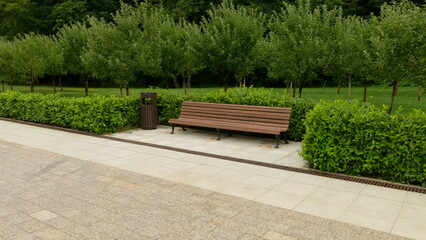 benches for relaxing people in the park 