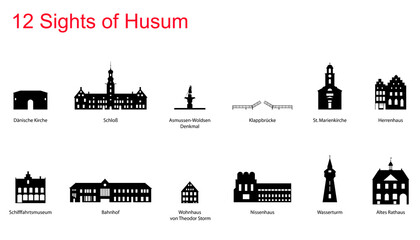 12 Sights of Husum - obrazy, fototapety, plakaty