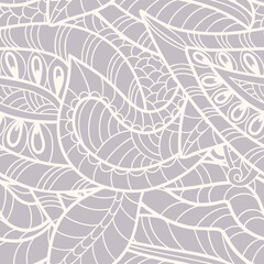 Monochrome  seamless pattern with Paisley print