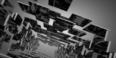 3D abstract background with neon lights. neon tunnel. .space construction . .3d illustration33