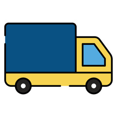 An editable design icon of cargo truck