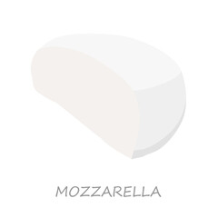 Sliced Mozzarella Buffalo isolated on white background