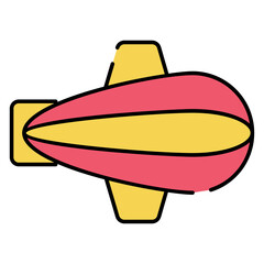 Air ship icon in flat design, zeppelin vector © Vectorslab