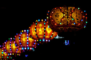 background with lights lampions