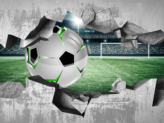Fototapety  soccer ball in the field