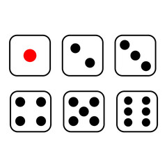 Illustration of simple six dice 