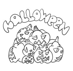 Pumpkins. Halloween. Coloring. Vector (2)