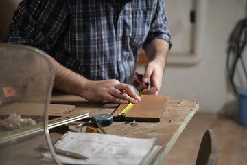 Man working in construction and carpentry
