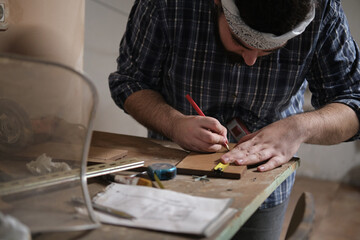 Man working in construction and carpentry