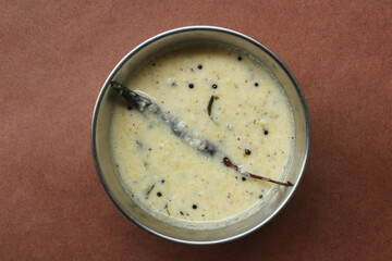 Nariyal chutney in a steel katori