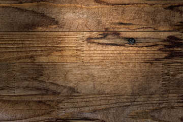 Fototapeta premium Aged wood texture, chips, cracks, nails in the surface, splinters, slats for construction, wooden canvases, beams with a relief, hollow, photophone for screensaver and printing