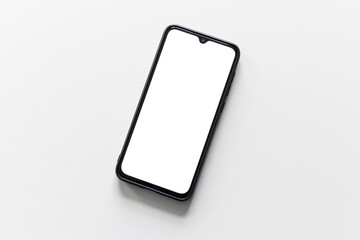 Empty white screen smartphone for mockup. Mobile phone mockup