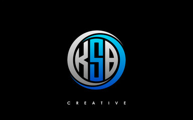 KSB Letter Initial Logo Design Template Vector Illustration