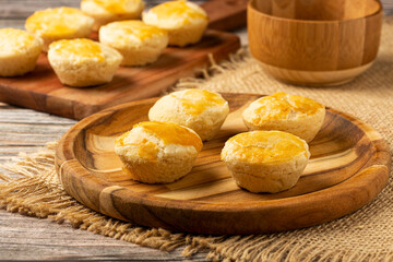 Empada or empadinhas, a traditional Brazilian snack of frago. © WS Studio