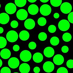pattern and design from many neon green dots in regular geometric socal distance arrangement on black background