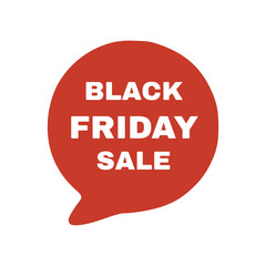 Black friday sale and speech bubble