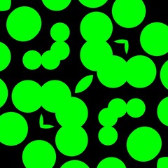 pattern and design from many neon green dots in regular geometric socal distance arrangement on black background in square format 