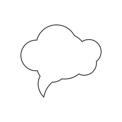 Creative icon design in simple style. Bubble speech outline isolated on white. Vector illustration.