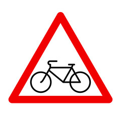 Cycleway Ahead Warning Signs. Traffic Signs for Cyclists. Vector illustration.