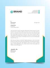 Modern Creative & Clean business style Abstract Letterhead Design Modern Business Letterhead Design Template, Clean Print-ready Colorful, layout, Blue background concept green design yellow orange 