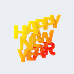 Merry Christmas and Happy New Year web banner. Red and yellow 