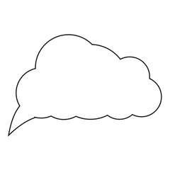 Creative icon design in simple style. Bubble speech outline isolated on white. Vector illustration.