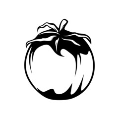 Tomato Logo design. Tomato silhouette vector illustration
