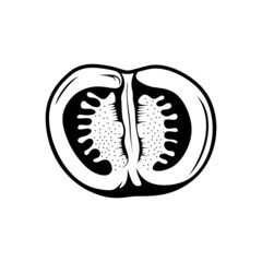 Tomato Logo design. Tomato silhouette vector illustration