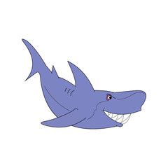 Vector illustration, ferocious shark attacks, on white background.