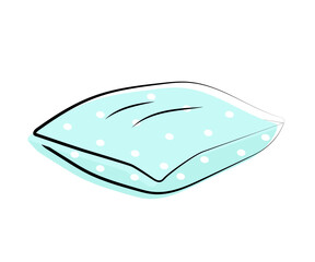 Soft pillow on an isolated background. An object. Vector illustration.