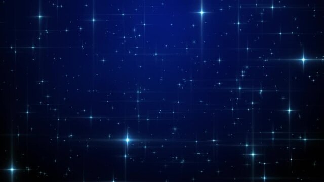 ゆっくり穏やかに光輝く星空の背景　フロント　ループ