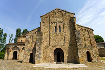 Fototapeta na wymiar Medieval church of San Giovanni at Vigolo Marchese and baptistery