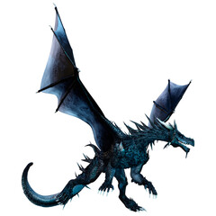 3D Rendering Fairy Tale Dragon on White