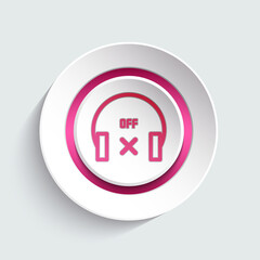 Headphones modern style button for your website, app, page, template, layout design. Vector illustration.