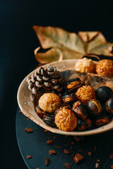 panellets, and roasted sweet potato and chestnuts