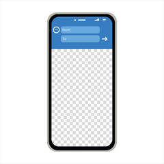 phone with blank screen isolated