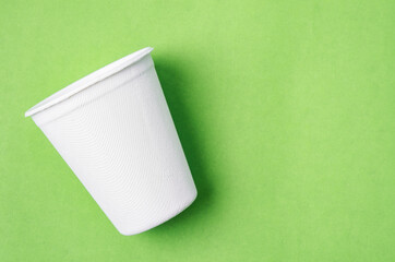 Disposable paper drink glass.