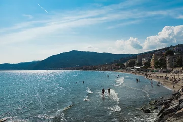 Plexiglas foto achterwand Beautiful Beach in Alassio, Italy © PaulPetyt