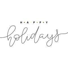 Happy Holydays hand Lettering  Inscription to winter holiday design, Calligraphic. Christmas Xmas and Happy New Year Greeting Card, banner. vector.