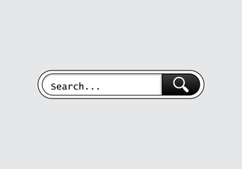 www search bar icon isolated on white background. www search bar icon for web site, app, ui and logo. Search bar vector concept
