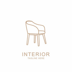 chair furniture interior logo isolated monoline style design